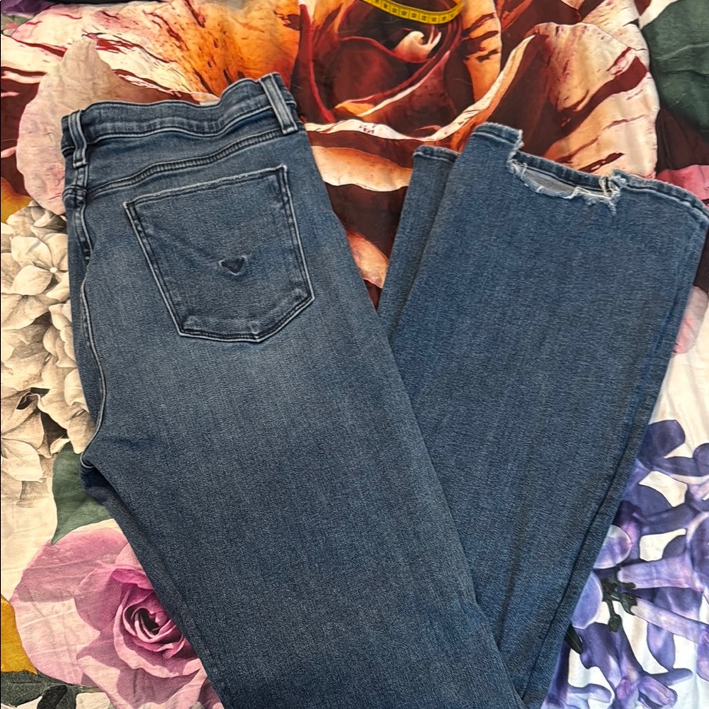Hudson Classic Blue Women's Jeans with frayed hems